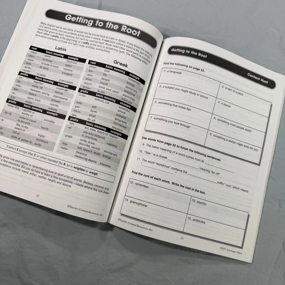 World Almanac for Kids Scavenger Hunts Grades 6-8 Workbook TCR 3853 Paperback